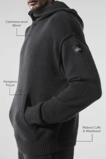 Alo Black Hoodie logo