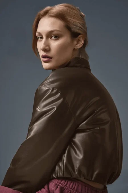 Alo Cropped Break Line Bomber Jacket Logo