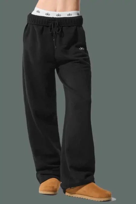 alo black sweatpants Front