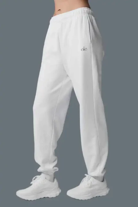 Alo White Sweatpants Logo