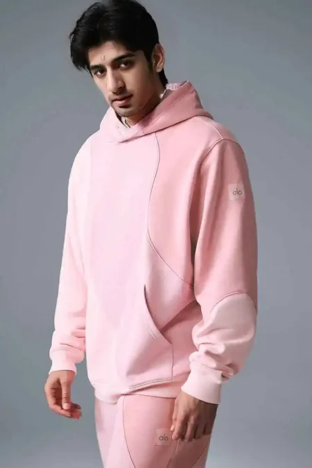 Pink Mens Tracksuit Side logo