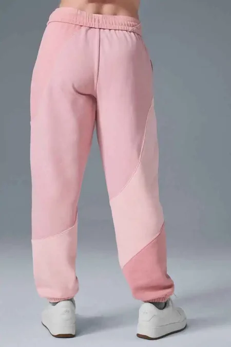 pink velour tracksuit womens back